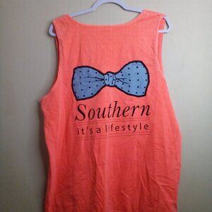 Sassy Frass Southern Shirt Women L Sleeveless Tank Top Peach Orange